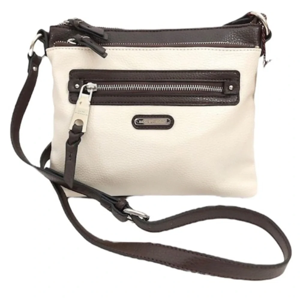Dana Buchman Faux Leather Crossbody Bag White & Black